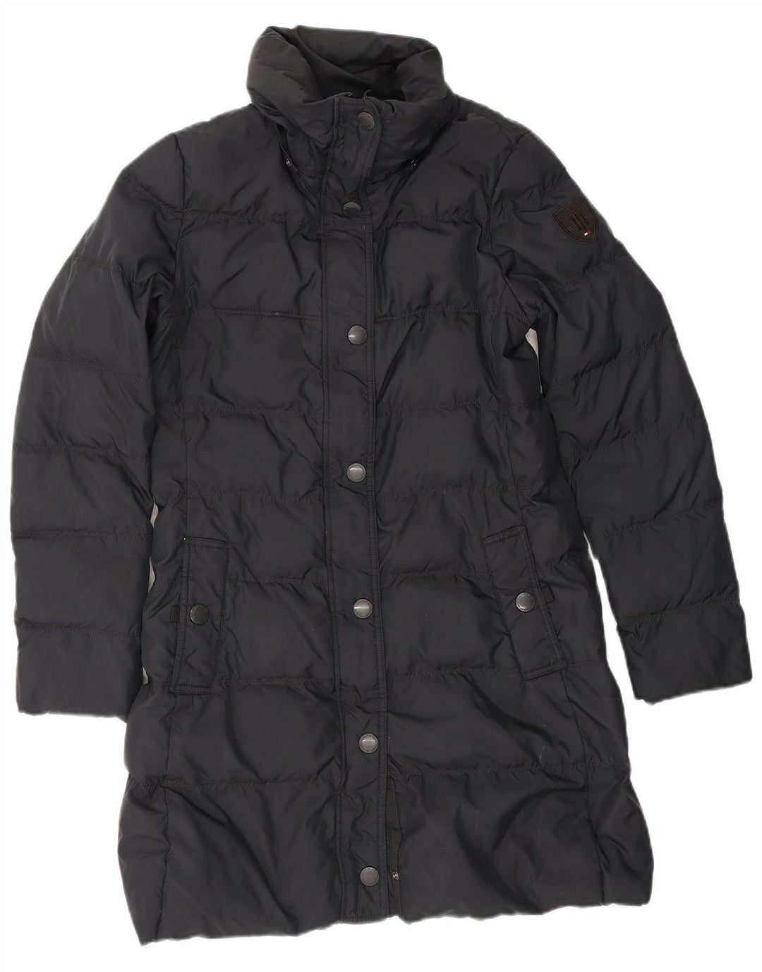 Tommy Hilfiger Womens Padded Coat UK 14 Medium Navy Blue Polyester
