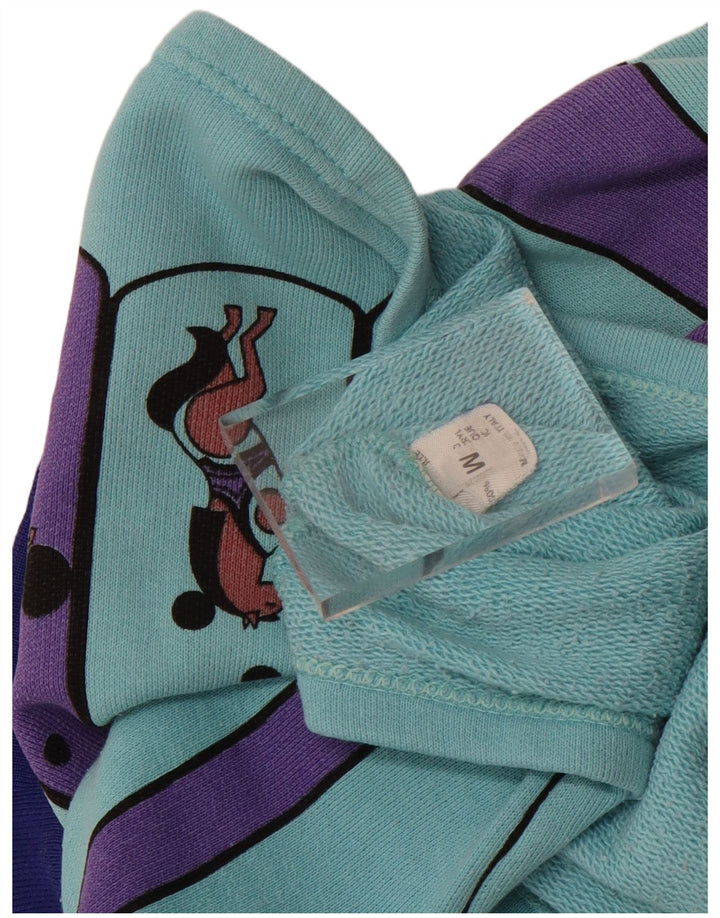 Vintage Womens Oversized 3/4 Sleeve Sweatshirt Jumper UK 14 Medium Blue