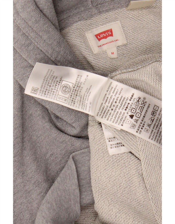 LEVI'S Mens Graphic Hoodie Jumper Medium Grey Cotton