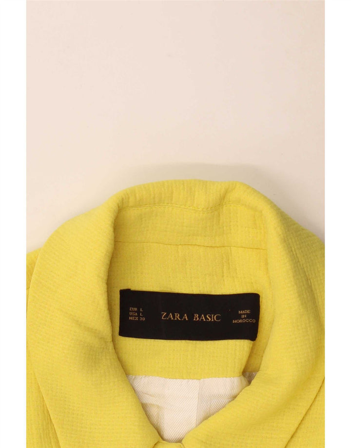Zara Womens Blazer Jacket UK 14 Large Yellow