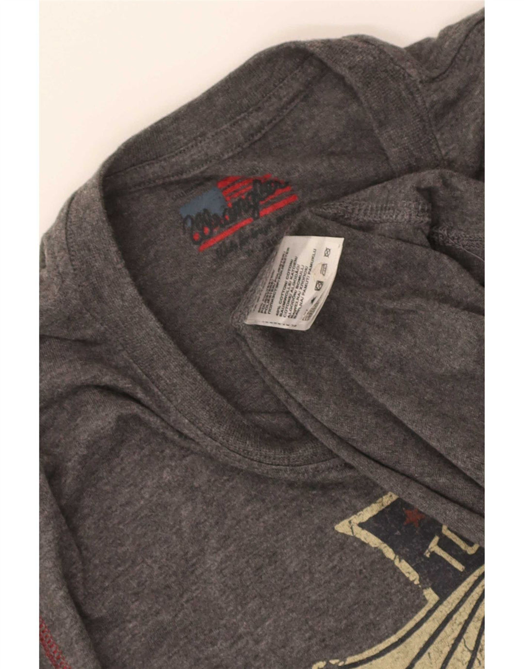 Wrangler Mens Graphic T-Shirt Top XL Grey Polyester