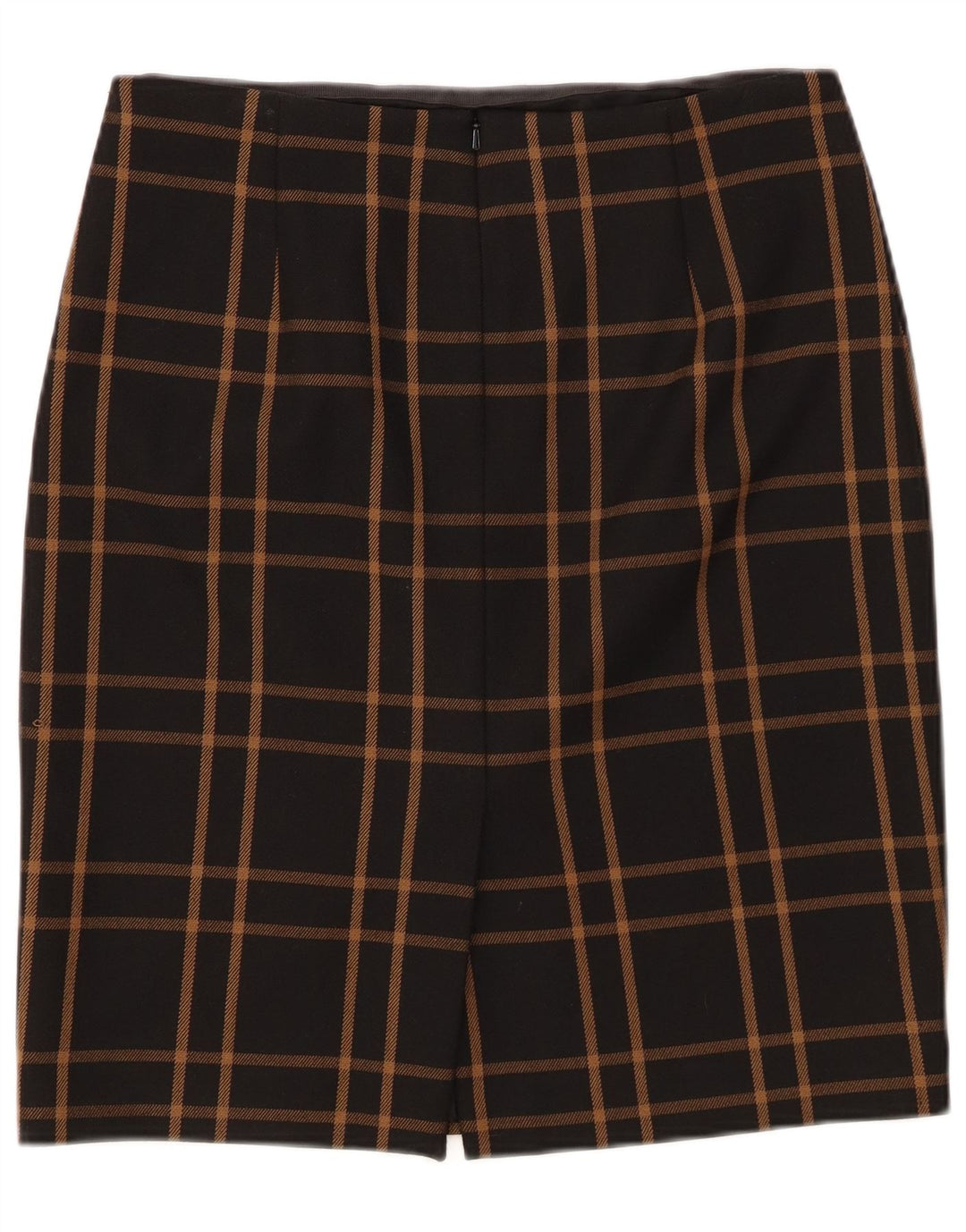 HOBBS Womens Straight Skirt UK 12 Medium W30  Black Plaid