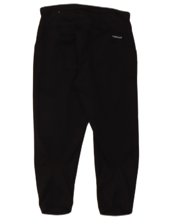 Adidas Womens Aeroready Capri Leggings UK 8/10 Small Black Polyester