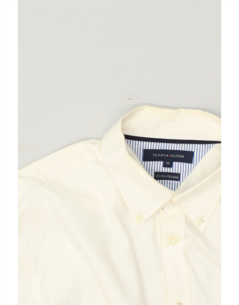 TOMMY HILFIGER Mens Shirt XL White Cotton | Vintage Tommy Hilfiger | Thrift | Second-Hand Tommy Hilfiger | Used Clothing | Messina Hembry 