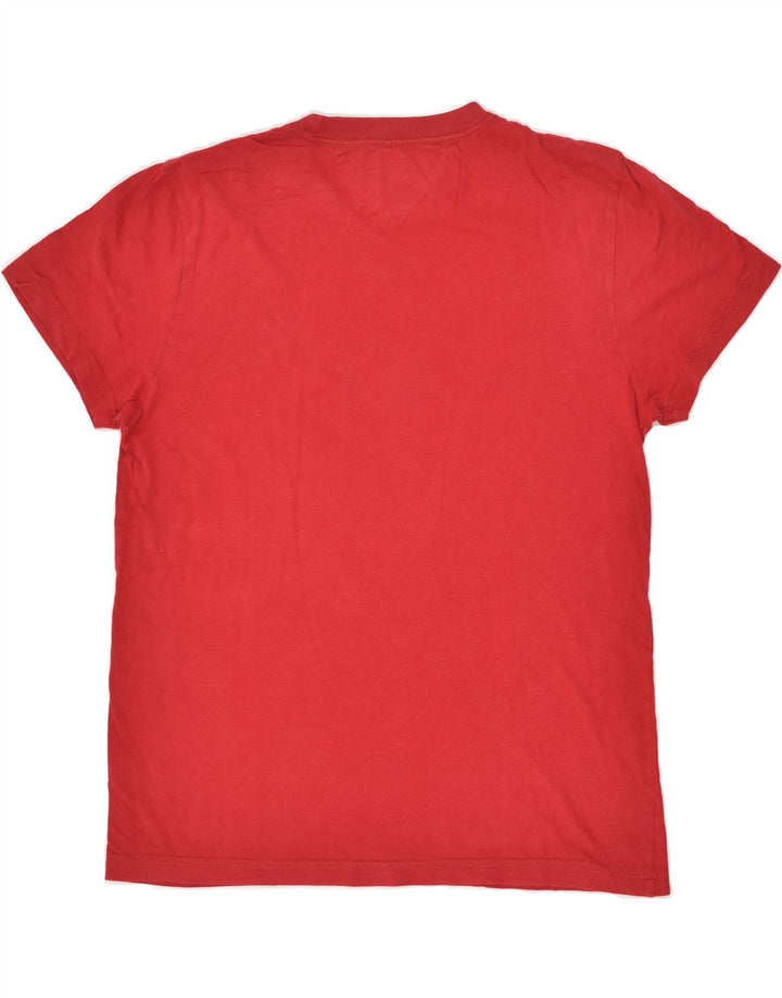 TOMMY HILFIGER Mens Graphic T-Shirt Top Medium Red Cotton Vintage Tommy Hilfiger and Second-Hand Tommy Hilfiger from Messina Hembry 