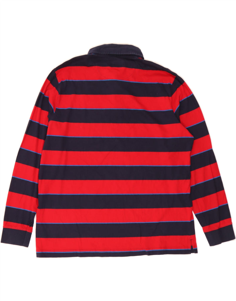 BLUE HARBOUR Mens Regular Fit Long Sleeve Rugby Polo Shirt XL Red Striped Vintage Blue Harbour and Second-Hand Blue Harbour from Messina Hembry 
