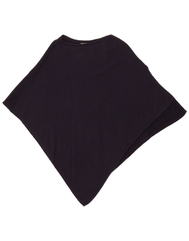 Jigsaw Womens Poncho Jumper One Size Navy Blue Wool