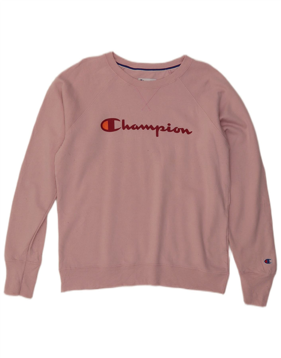 CHAMPION Womens Graphic Sweatshirt Jumper UK 16 Large Pink Polyester