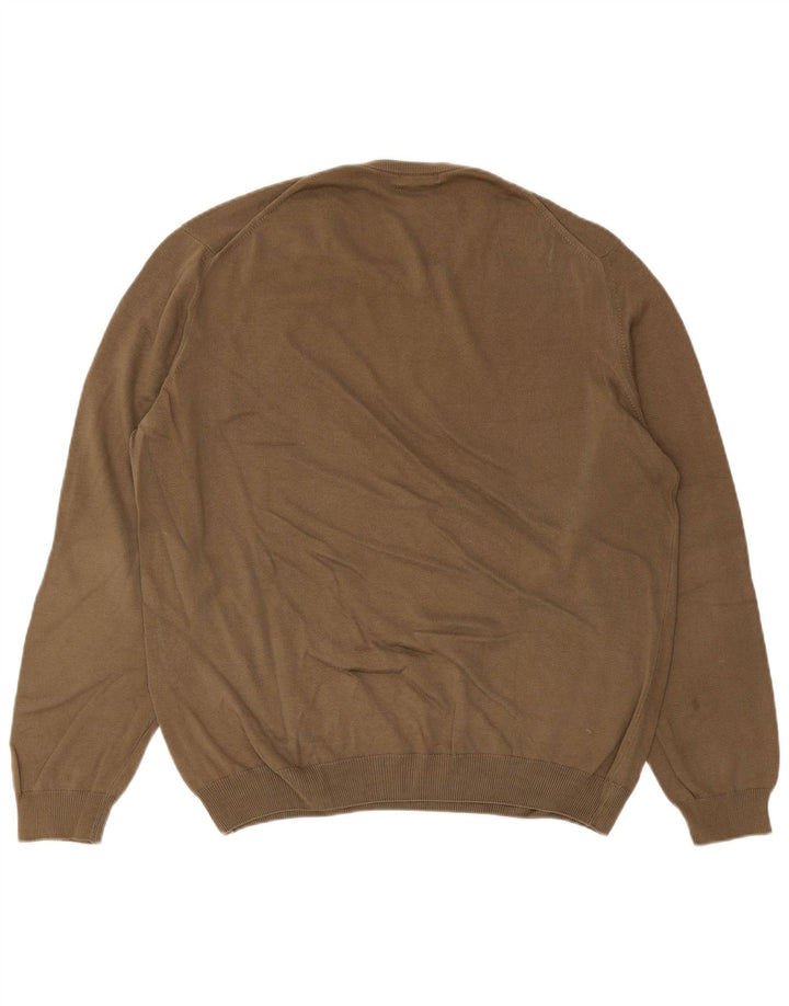 MASSIMO DUTTI Mens Crew Neck Jumper Sweater XL Brown Cotton