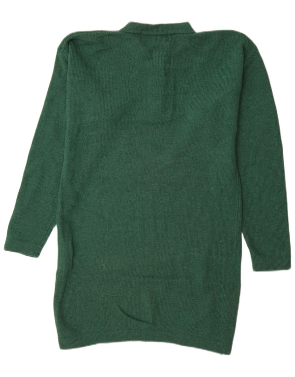 Vintage Womens Long Sleeve Oversized Jumper Dress UK 10 Small Green