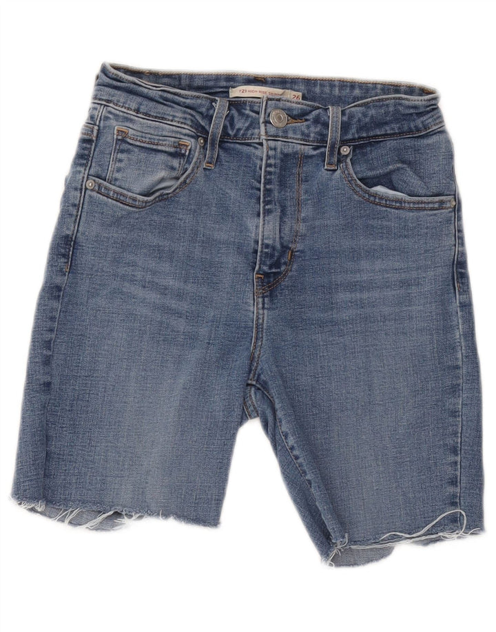 Levi's Womens 721 High Rise Denim Shorts W26 Small  Blue Cotton