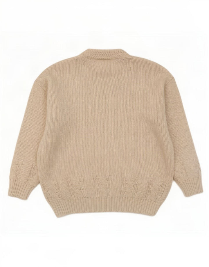 Vintage Mens Turtle Neck Jumper Sweater Large White Wool