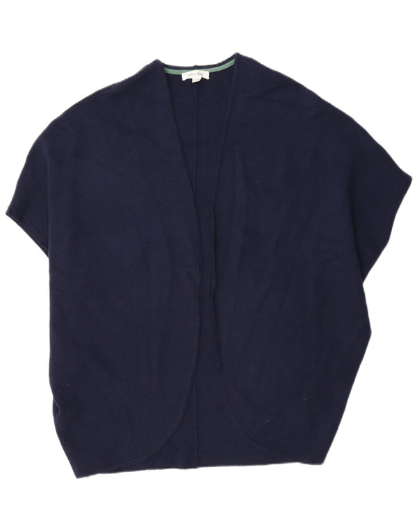 White Stuff Womens Poncho Cardigan Sweater UK 12 Medium Navy Blue Polyester