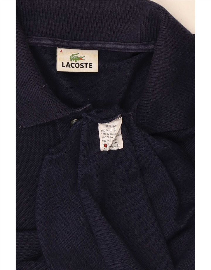 Lacoste Mens Long Sleeve Polo Shirt Size 4 Medium Navy Blue Cotton