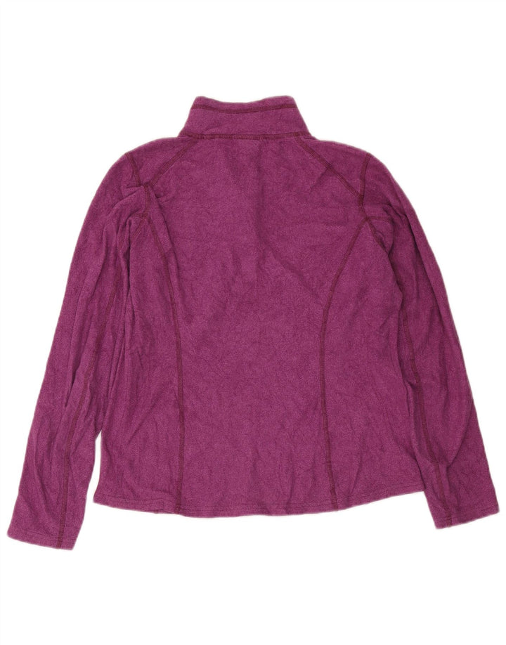 The North Face Womens Zip Neck Fleece Jumper UK 14 Medium Purple Polyester