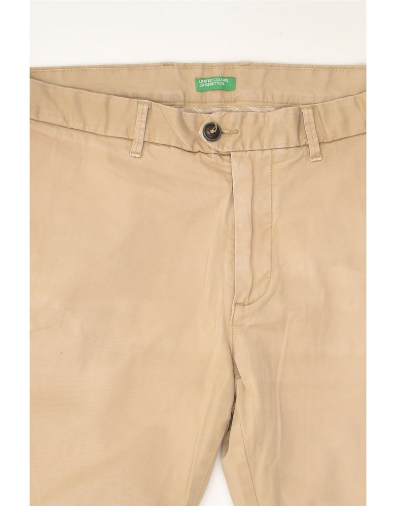 BENETTON Mens Slim Chino Trousers W36 L30  Beige | Vintage Benetton | Thrift | Second-Hand Benetton | Used Clothing | Messina Hembry 