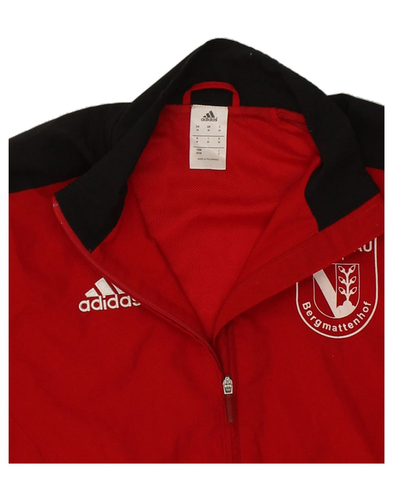 ADIDAS Mens Graphic Tracksuit Top Jacket Medium Red Colourblock Polyester Vintage Adidas and Second-Hand Adidas from Messina Hembry 