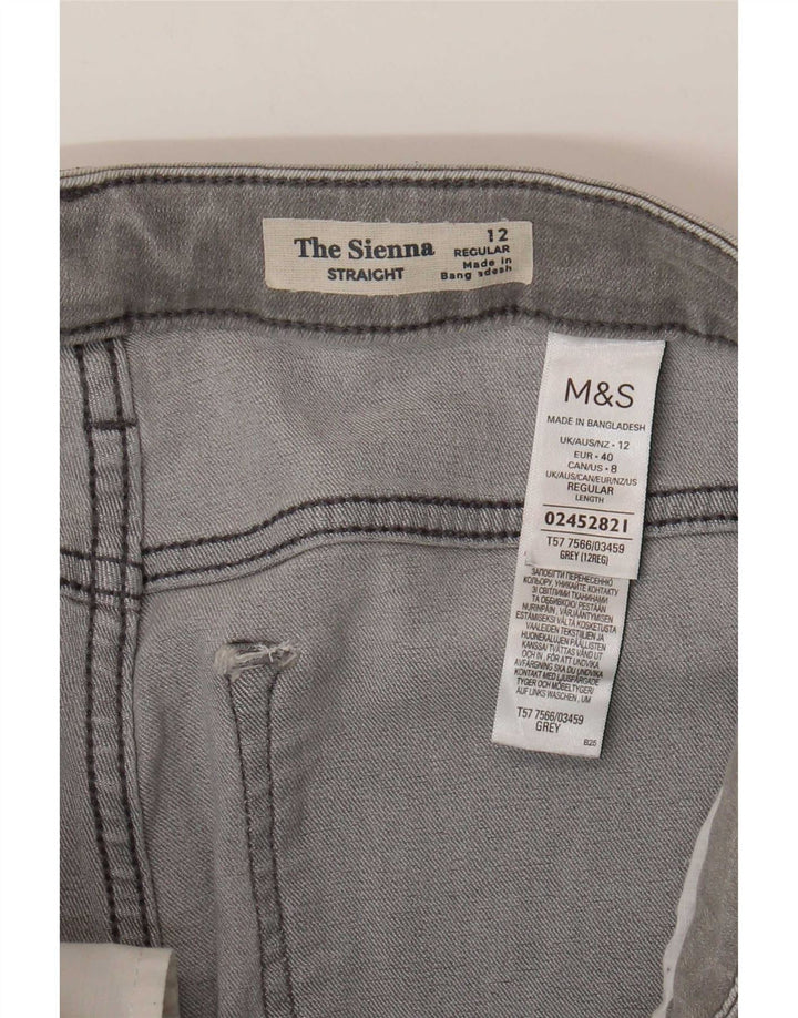 Marks & Spencer Womens The Sienna Straight Jeans UK 12 Medium W30 L29 Grey