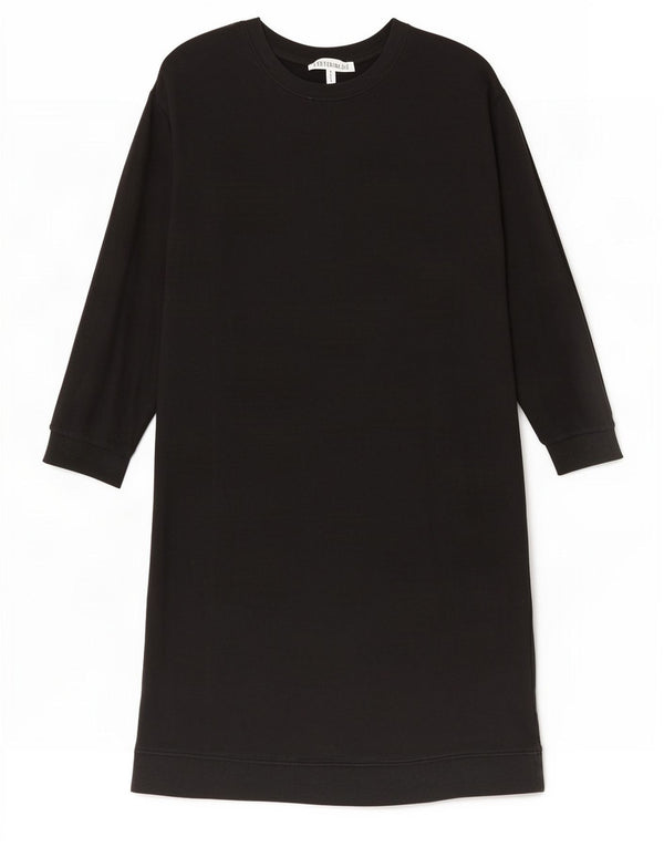 Zara Womens Long Sleeve Sweatshirt Jumper Dress UK 16 Large Black Cotton