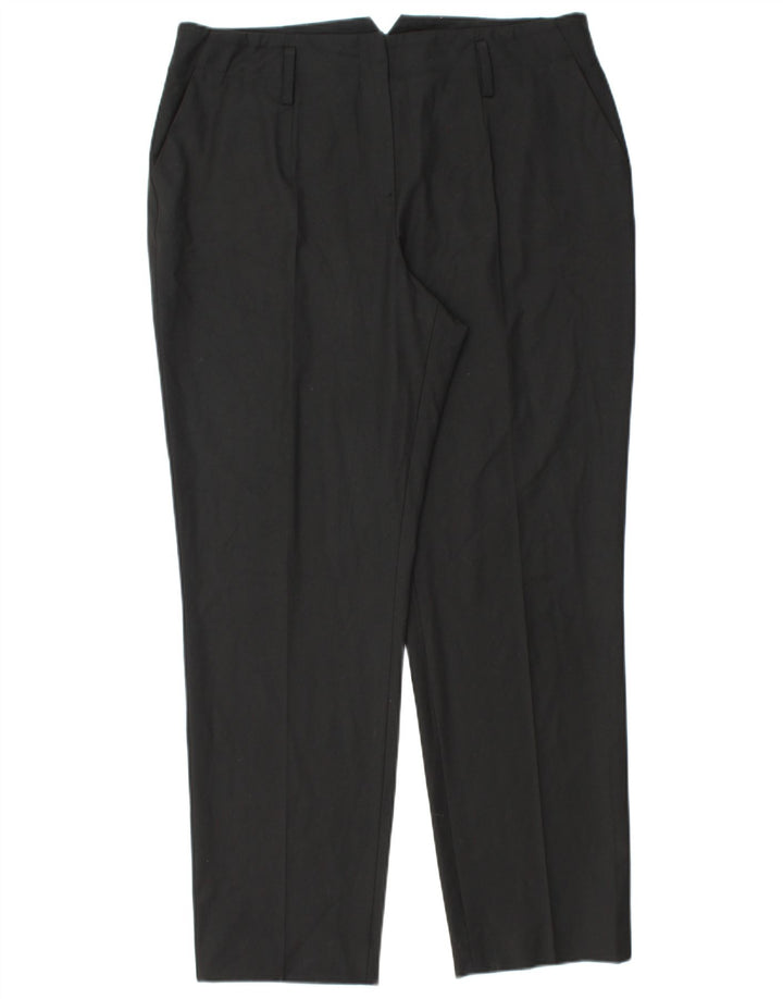 JAEGER Womens Tapered Chino Trousers UK 16 Large W34 L30 Black Polyester