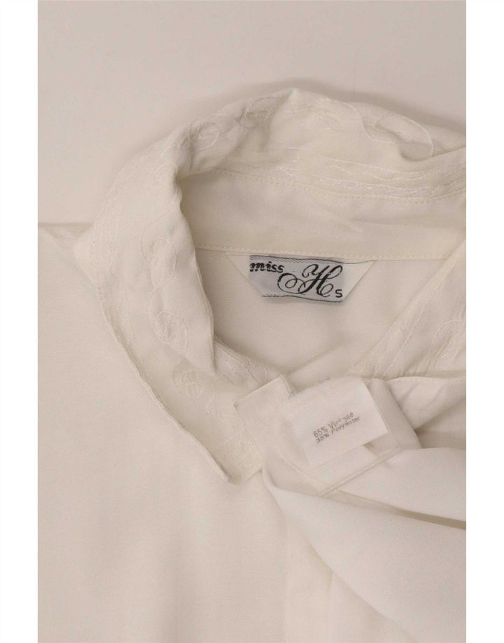 Vintage Womens Oversized Shirt Blouse UK 10 Small White Viscose