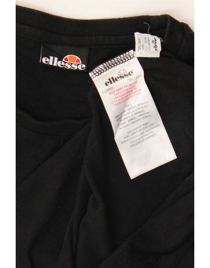 Ellesse Mens T-Shirt Top Large Black Cotton