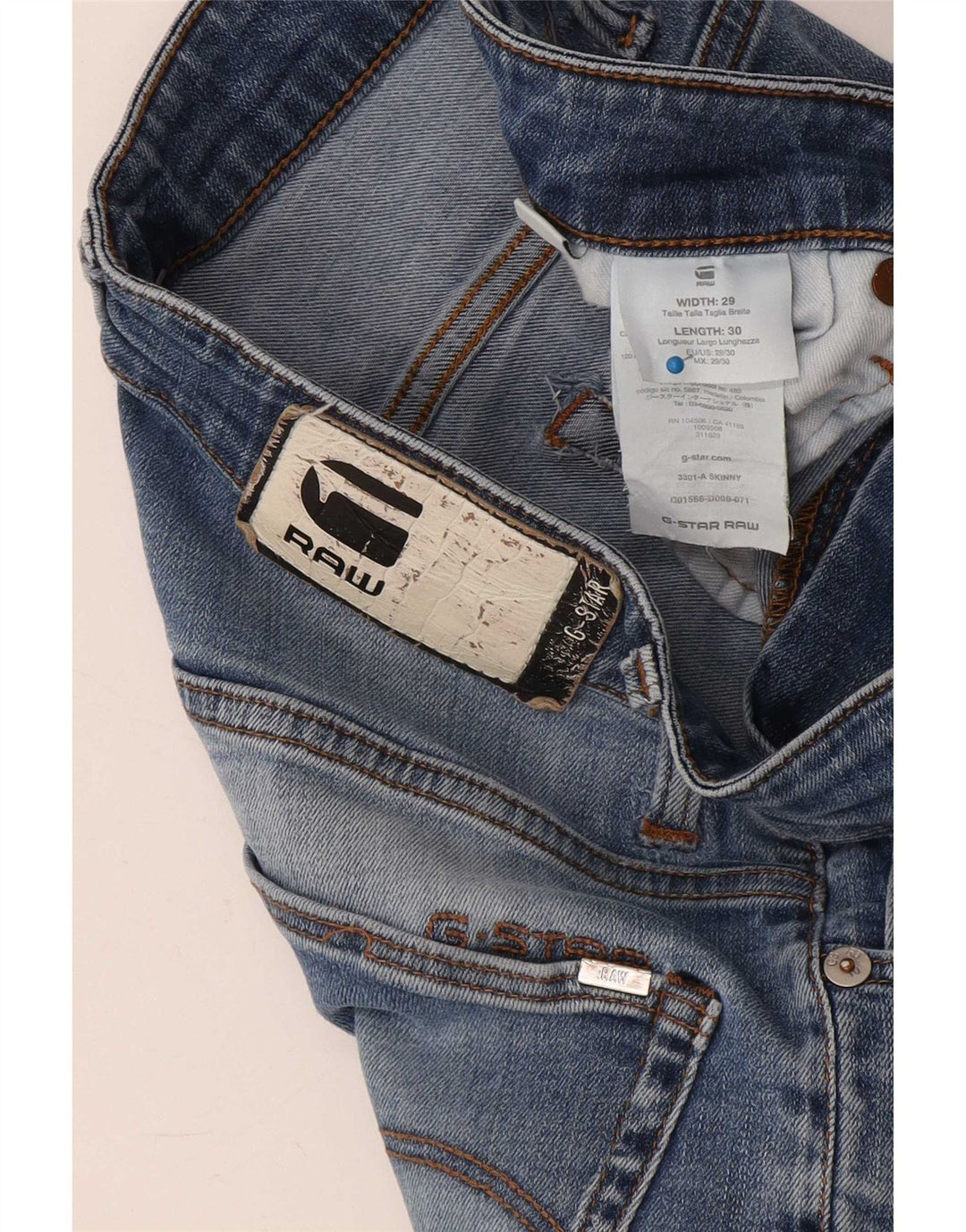 G-Star Mens Skinny Jeans W29 L30 Blue Polyester
