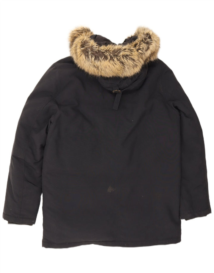 Jack Wills Mens Hooded Parka Jacket UK 40 Large Navy Blue