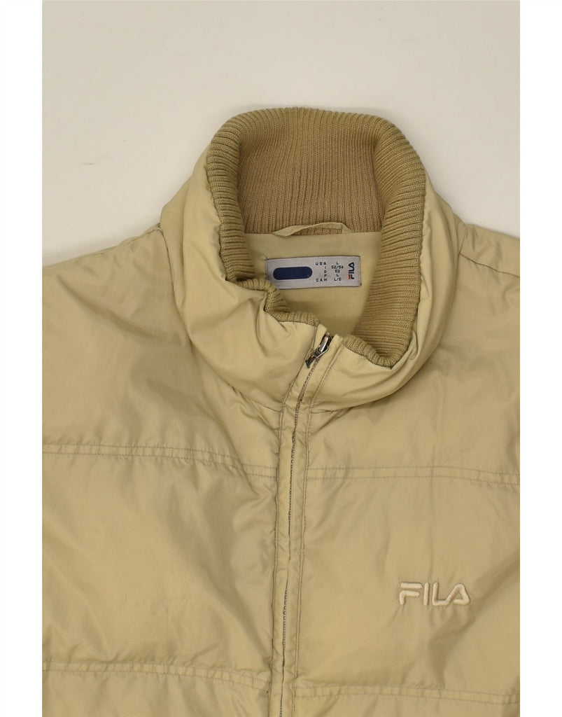 FILA Mens Padded Gilet IT 52 XL Beige Polyamide | Vintage Fila | Thrift | Second-Hand Fila | Used Clothing | Messina Hembry 