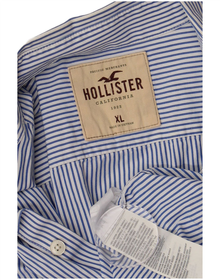 Hollister Mens Shirt XL Blue Pinstripe Cotton
