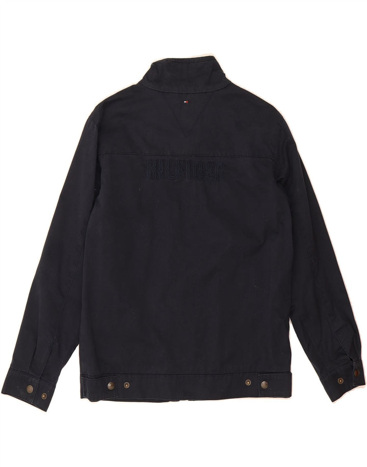 TOMMY HILFIGER Boys Graphic Bomber Jacket 13-14 Years Navy Blue Polyester Vintage Tommy Hilfiger and Second-Hand Tommy Hilfiger from Messina Hembry 
