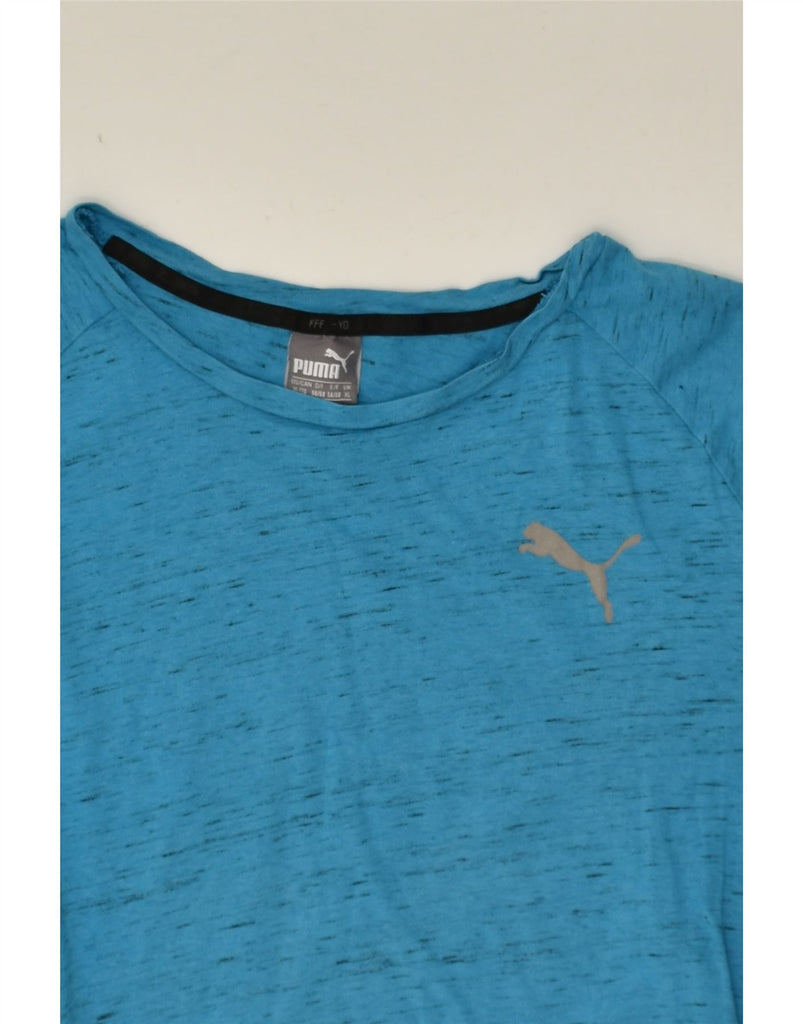 PUMA Mens T-Shirt Top XL Blue Flecked | Vintage Puma | Thrift | Second-Hand Puma | Used Clothing | Messina Hembry 