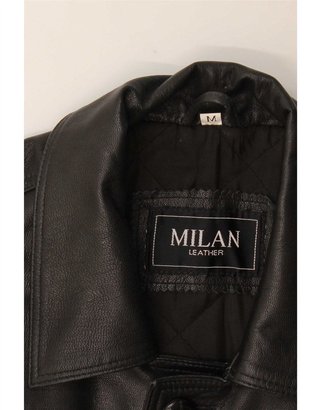 Milan Mens Leather Jacket UK 38 Medium Black Classic