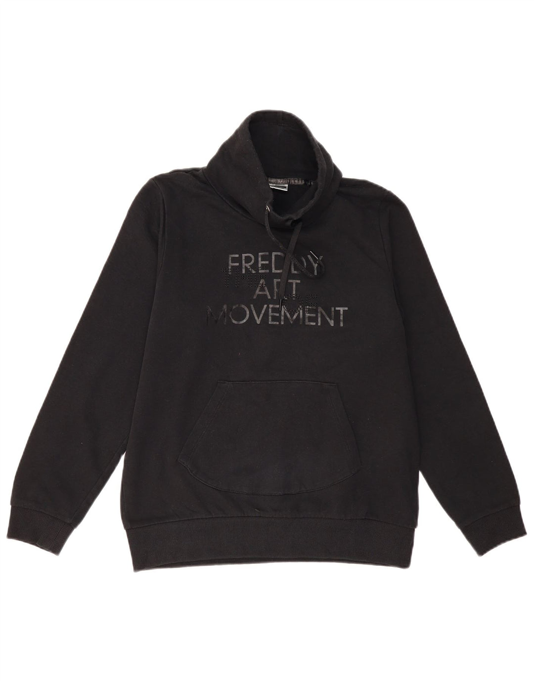 Freddy Womens Graphic Sweatshirt Jumper UK 14 Medium Black Cotton