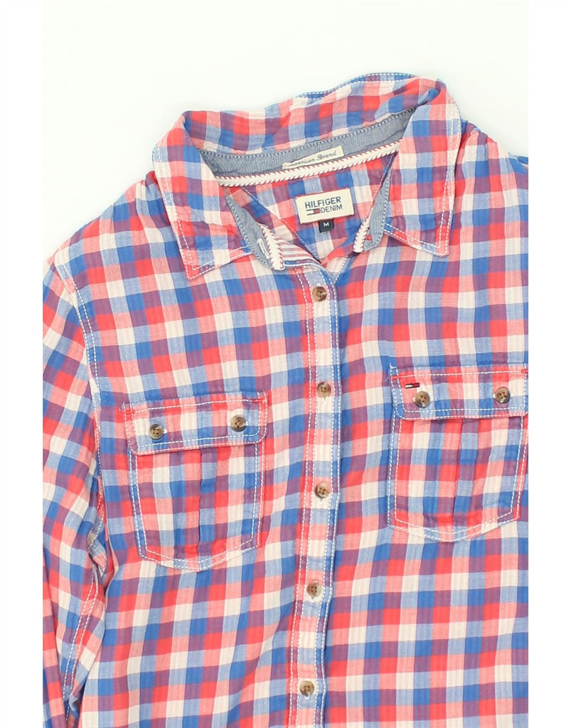 TOMMY HILFIGER Womens Shirt UK 14 Medium Red Gingham Cotton | Vintage Tommy Hilfiger | Thrift | Second-Hand Tommy Hilfiger | Used Clothing | Messina Hembry 