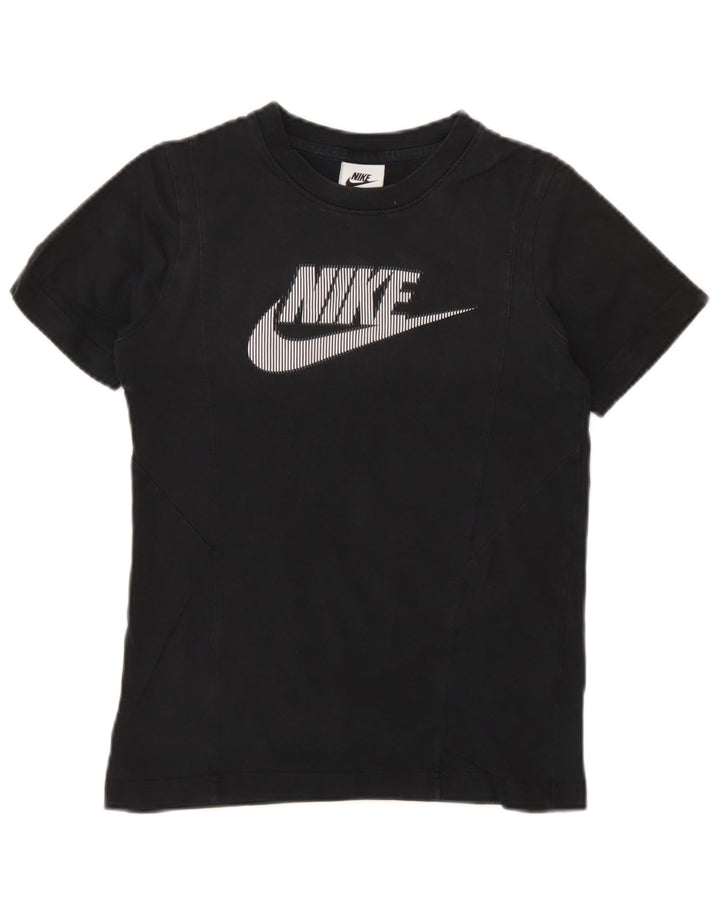 Nike Boys Graphic T-Shirt Top 8-9 Years Small Black Cotton