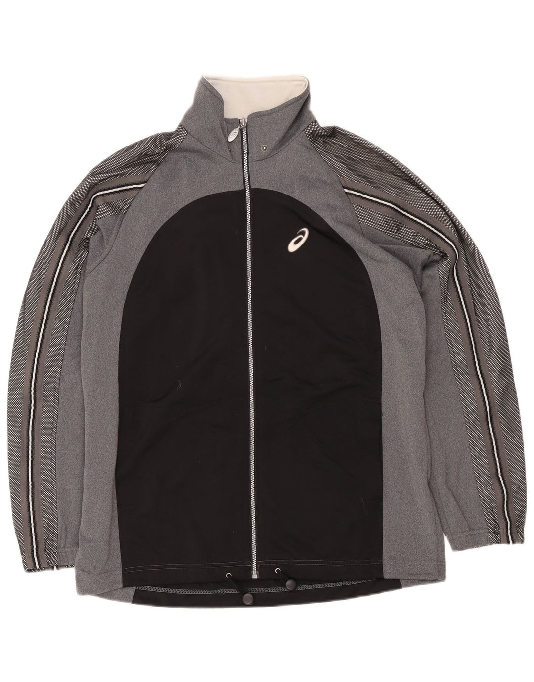 Asics Mens Graphic Tracksuit Top Jacket Large Grey Colourblock Polyester