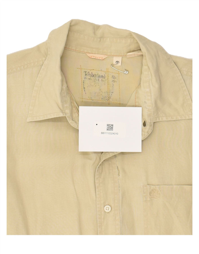 TIMBERLAND Mens Shirt XL Beige Linen | Vintage Timberland | Thrift | Second-Hand Timberland | Used Clothing | Messina Hembry 