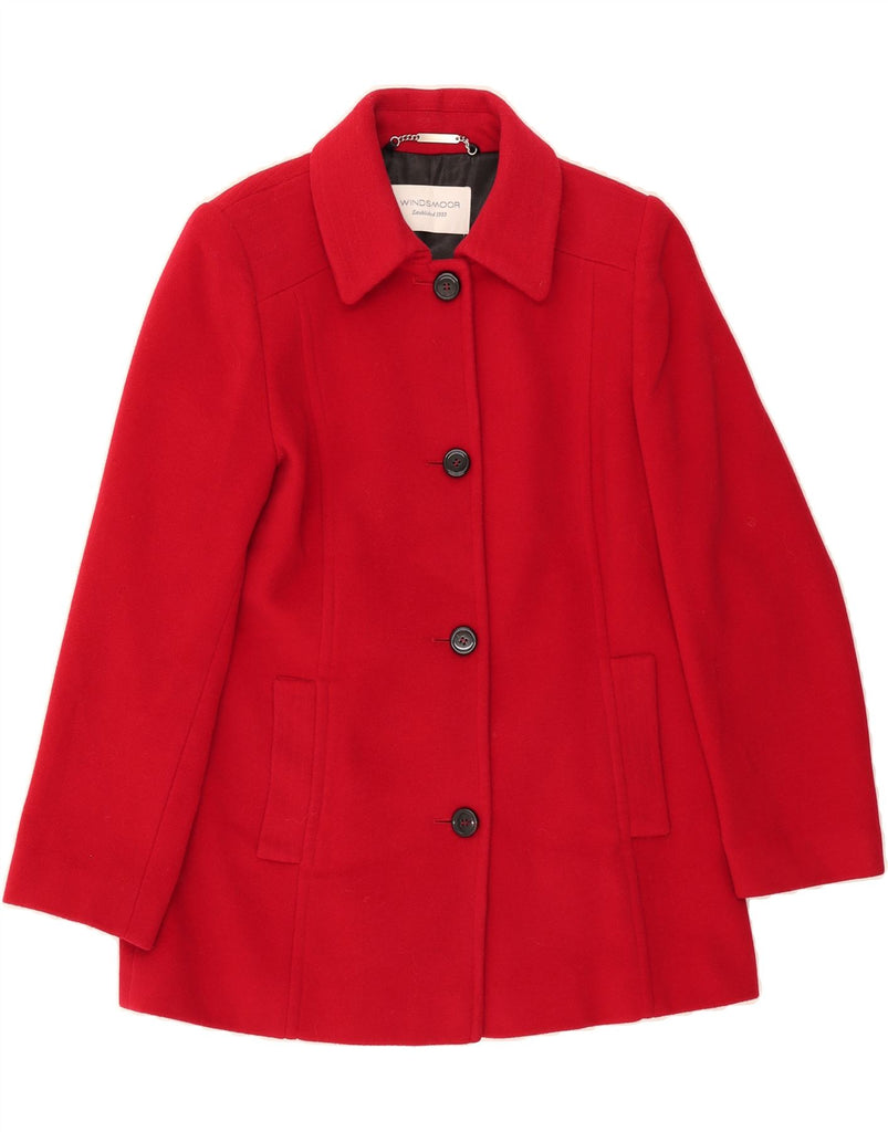WINDSMOOR Womens Oversized Overcoat UK 10 Small Red Wool Vintage Windsmoor and Second-Hand Windsmoor from Messina Hembry 
