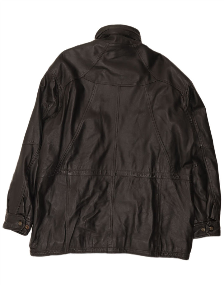 Shelter Bay Mens Leather Coat UK 42 XL Black