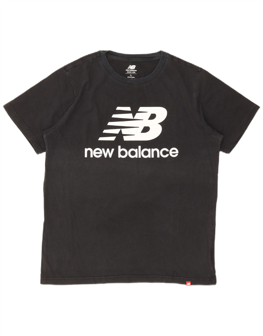NEW BALANCE Mens Graphic T-Shirt Top Large Black