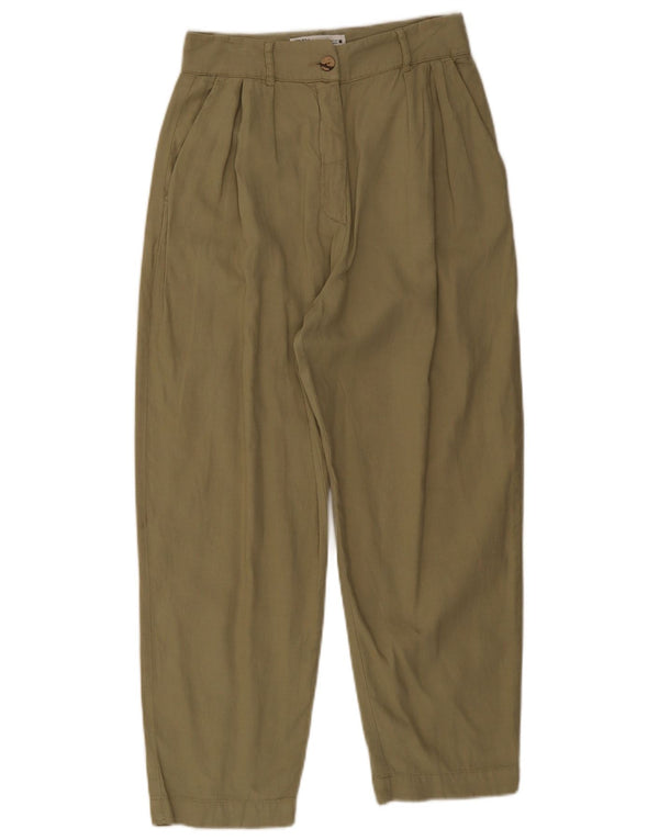 Zara Womens Pegged Chino Trousers Medium W28 L25 Khaki Cotton