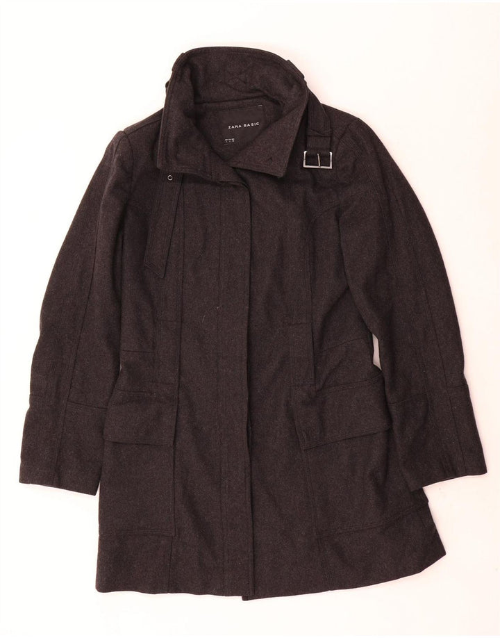 Zara Womens Overcoat UK 14 Large Grey Wool