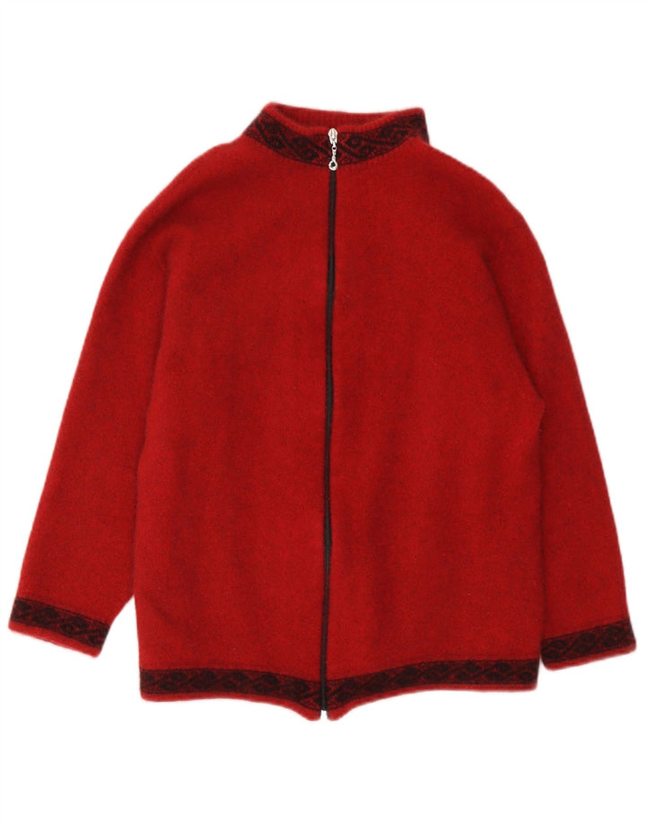 Lothlorian  Womens Cardigan Sweater UK 18 XL Red Geometric