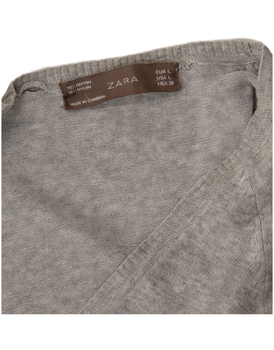 Zara Womens Cardigan Sweater UK 14 Large Grey Flecked