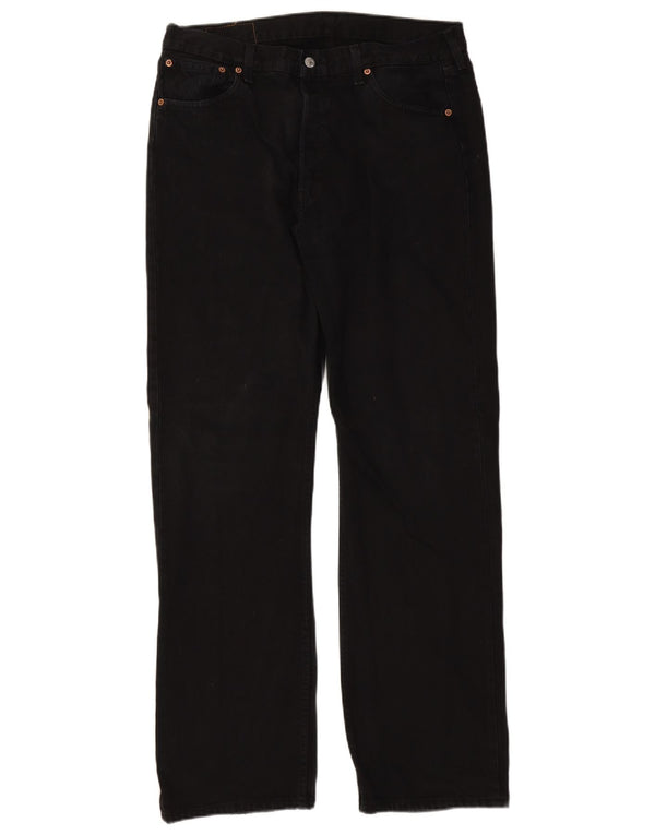 Levi's Mens 501 Straight Jeans W36 L34 Black Cotton