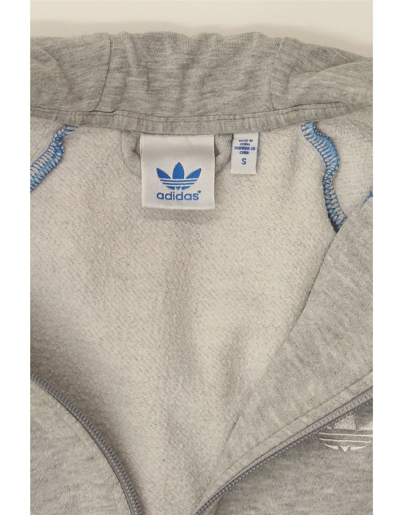 ADIDAS Womens Zip Hoodie Sweater UK 10 Small Grey Cotton Vintage Adidas and Second-Hand Adidas from Messina Hembry 