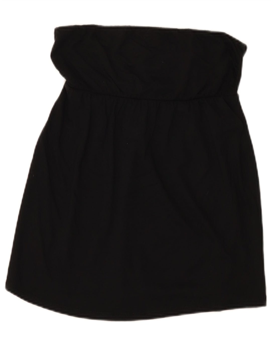 Benetton Womens Crop Strapless Top UK 8 Small Black