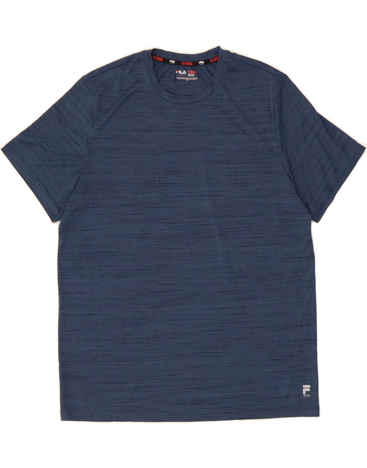 FILA Mens T-Shirt Top Medium Navy Blue Pinstripe Vintage Fila and Second-Hand Fila from Messina Hembry 