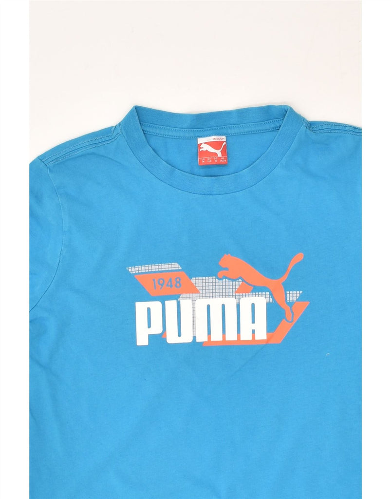 PUMA Boys Graphic T-Shirt Top  9-10 Years Blue Cotton | Vintage Puma | Thrift | Second-Hand Puma | Used Clothing | Messina Hembry 